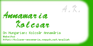 annamaria kolcsar business card